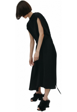 Viscose Panel Dress In Black VETEMENTS WE51DR250B/1600