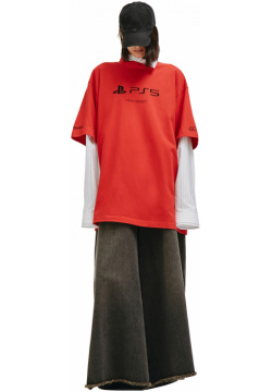 Playstation T shirt in Red Balenciaga 651795/TKVF3/6552