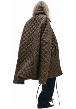 Oversized quilted jacket in brown Raf Simons 212 M715 30080 0066