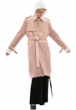 Partly Knitted Pink Trench Undercover UC2A1306