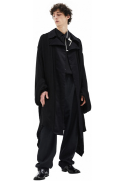 Coat with voluminous sleeves in black Yohji Yamamoto FX C09 202 1