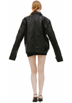 Black leather jacket VTMNTS VL16JA100R/5316