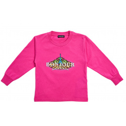 Pink Cotton Bonjour L/S T Shirt Balenciaga Kids 556156/THV46/5630