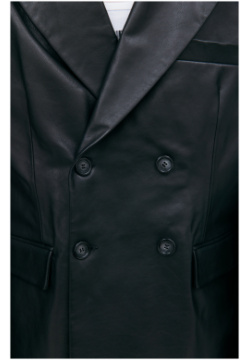 Black leather blazer VTMNTS VL18JA400B/5316