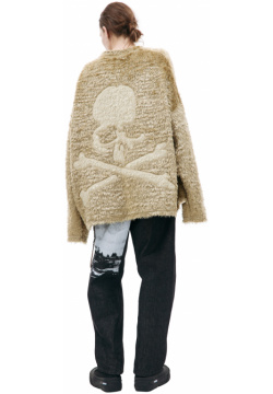 Beige shaggy sweater with logo Mastermind WORLD MW23S11 SW002 606/CAMEL