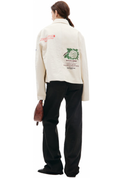 Patchwork cotton jacket MARINE SERRE UJA042/UWOV0009/WH50