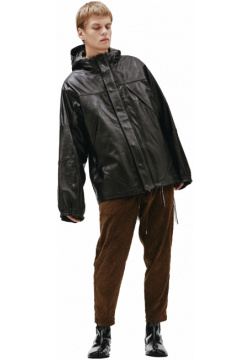 Black leather jacket with logo Mastermind WORLD MJ21E07/BL028/700