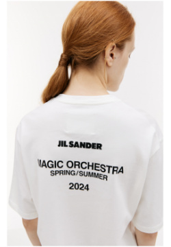 White graphic print t shirt Jil Sander J22GC0173/J46219/104