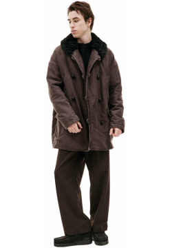 Brown sheepskin coat visvim 0124105013004