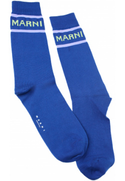 Blue logo socks Marni SKZC0088Q0/UFC112/00B56