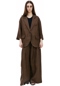 Brown linen jacket Ziggy Chen 0W2410902