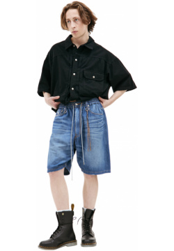 Blue denim shorts Mastermind WORLD MJ24E12 PA033 020