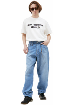 Patched wide leg jeans Mastermind WORLD MW24S12 PA002 018/INDIGO
