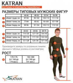 Зимний костюм для охоты и рыбалки KATRAN БАРТ  35°С (Алова Зеленый КМФ) полукомбинезон