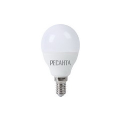 Лампа Ресанта LL R G45 7W 230 3K E14 (шар  7Вт тепл Е14) белый