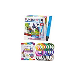Набор для 3Д творчества Funtastique 3D ручка XEON (Голубой) PLA пластик 20 цветов Книга с трафаретами 