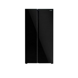 Холодильник Side by Hyundai CS5003F черное стекло 