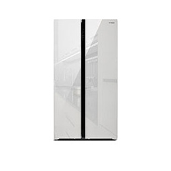 Холодильник Side by Hyundai CS5003F белое стекло 