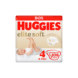 Подгузники Huggies Elite Soft 4  8 14 кг 108 шт