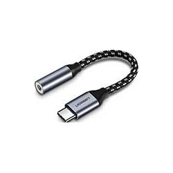 Аудиоадаптер  Ugreen USB C AUX Jack 3 5 мм (f) в оплетке цвет серый 10 см (30632)