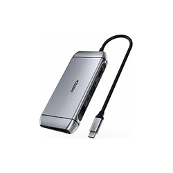 USB C концентратор Choetech 9 в 1  1xRJ45 1xVGA 1xHDMI 1xUSB 1xTF 1xSD 3xUSB A 3 0 PD серый (HUB M15)