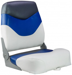 Кресло мягкое складное Premium  обивка винил цвет белый/синий/угольный Marine Rocket 75128WBC MR