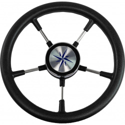 Рулевое колесо RIVA RSL обод черный  спицы серебряные д 320 мм VN732022 01