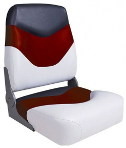 Кресло складное мягкое Premium High Back Boat Seat  белый/красный 75128WRC