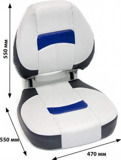 Сиденье мягкое складное pro angler ergonomic boat seat  серо синее 75195GCB