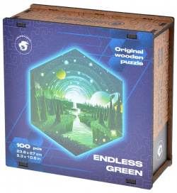 Настольная игра Unidragon НФ 00003068 Деревянный пазл "Бесконечный зелёный" З