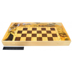Настольная игра ИП Фотьев sh 021 Набор классических игр "Сафари": Шахматы  шашки и нарды (500x250x55)
