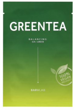 Маска для лица BARULAB с экстрактом зеленого чая тонизирующая и увлажняющая 23 г 