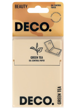 Салфетки для лица DECO  матирующие с экстрактом зеленого чая в пластиковой упаковке 50 шт