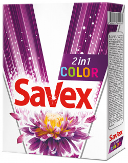 Порошок стиральный SAVEX 2 в 1 для цветного белья 300 гр 