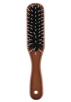 Щетка для волос LADY PINK BASIC массажная с деревянной ручкой прямоугольная 