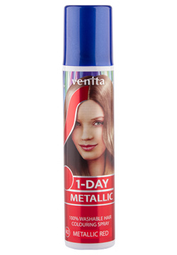 Спрей для волос оттеночный VENITA 1 DAY METALLIC тон Red красный металлик 50 мл 