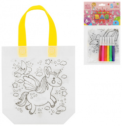 Набор для детского творчества MISS PINKY сумка шоппер раскраска с фломастерами 