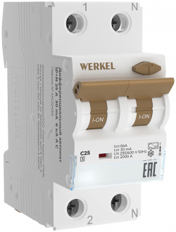 Автоматический выключатель дифференциального тока Werkel W922P256 / Ди 