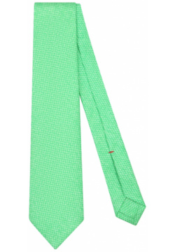 Однотонный галстук из шелка ISAIA  CRV007/12 Ультра Зеленый