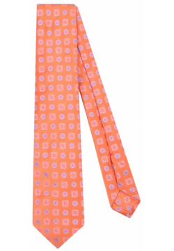 Шелковый галстук с узором ISAIA  CRV007/12 Оранжевый квадрат