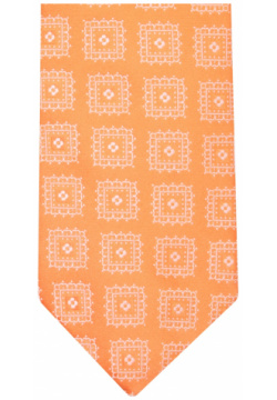 Шелковый галстук с узором ISAIA  CRV007/12 Оранжевый