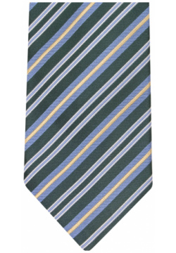 Шелковый галстук в полоску ISAIA  CVD0203 CRV007 Зеленый