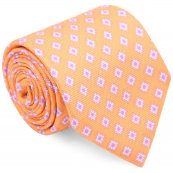 Шелковый галстук с узором ISAIA  CRV007/12 Оранжевый ромб