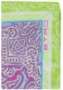 Шелковый платок с принтом ETRO  1t199/5040/Салатовый/ Зелен