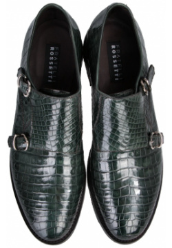 Туфли монки из крокодила FRATELLI ROSSETTI  12007 Зеленый