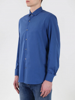 Рубашка хлопковая custom fit COLOMBO  CM00170/т син