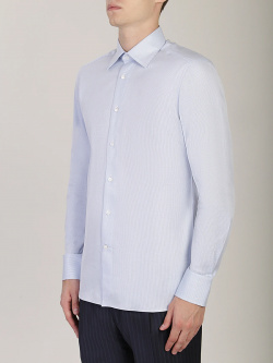 Рубашка хлопковая Tailored Fit ERMENEGILDO ZEGNA  801087/полоска Синий