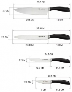 Набор ножей Polaris Stein 4SS 5055539172778