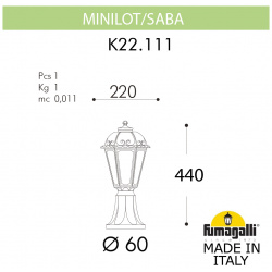 Ландшафтный светильник Fumagalli MINILOT/SABA K22 111 000 VYF1R 