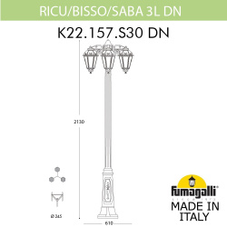 Парковый светильник Fumagalli RICU BISSO/SABA 3L DN K22 157 S30 BYF1RDN 